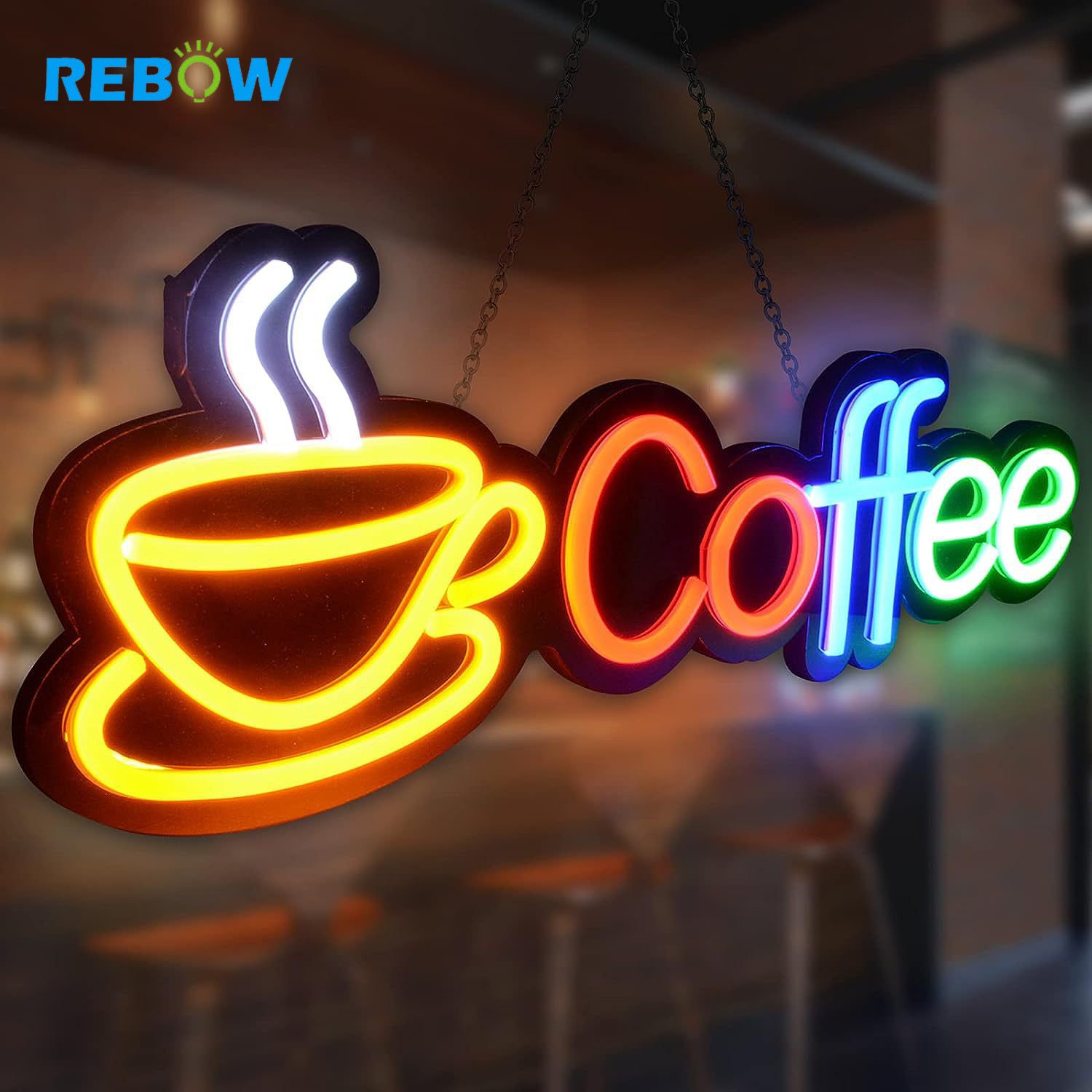 Rebow Led Flex Custom Neon Sign Neon Strip Number Letter Light Coffee Neon Sign for Wedding Sign