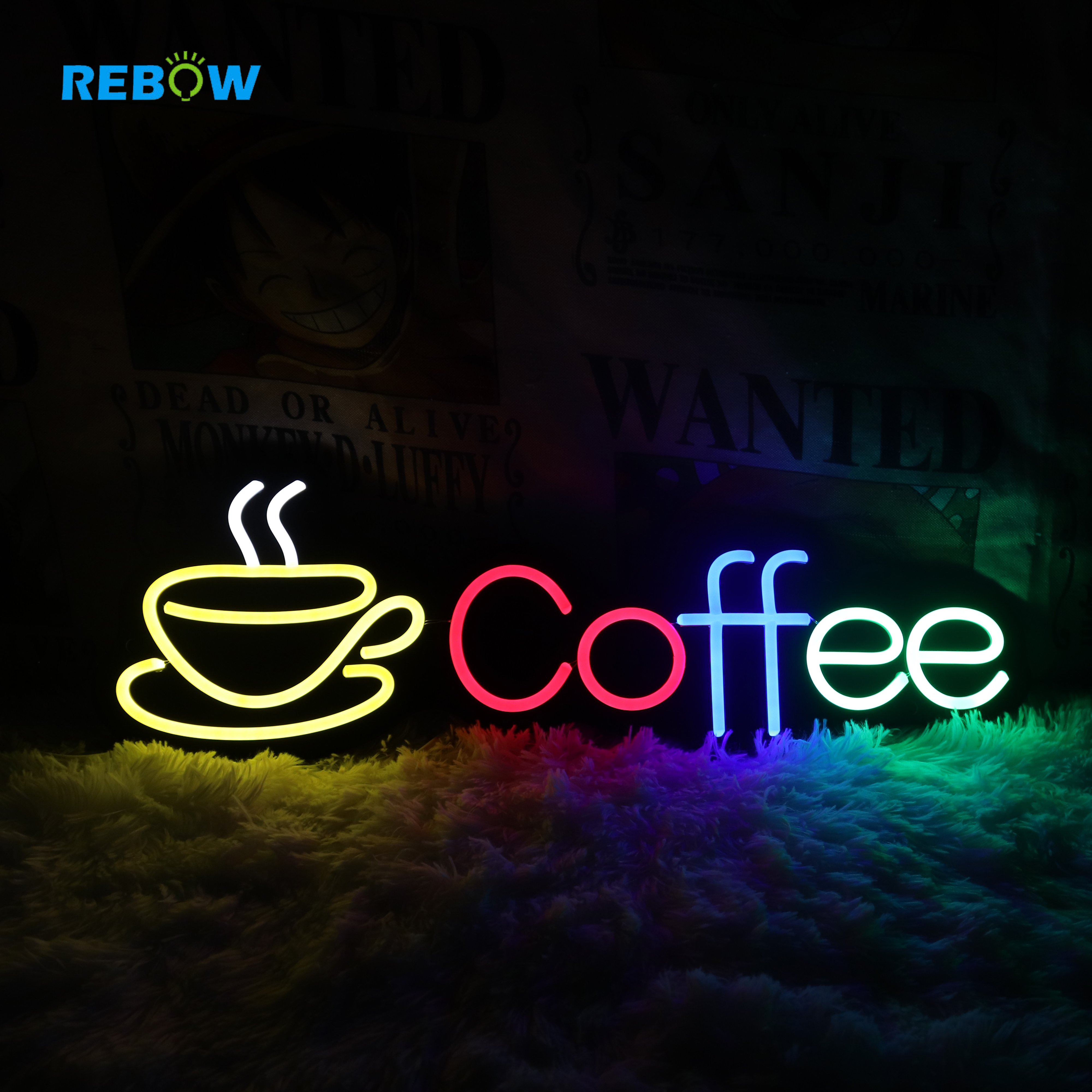 Rebow Led Flex Custom Neon Sign Neon Strip Number Letter Light Coffee Neon Sign for Wedding Sign