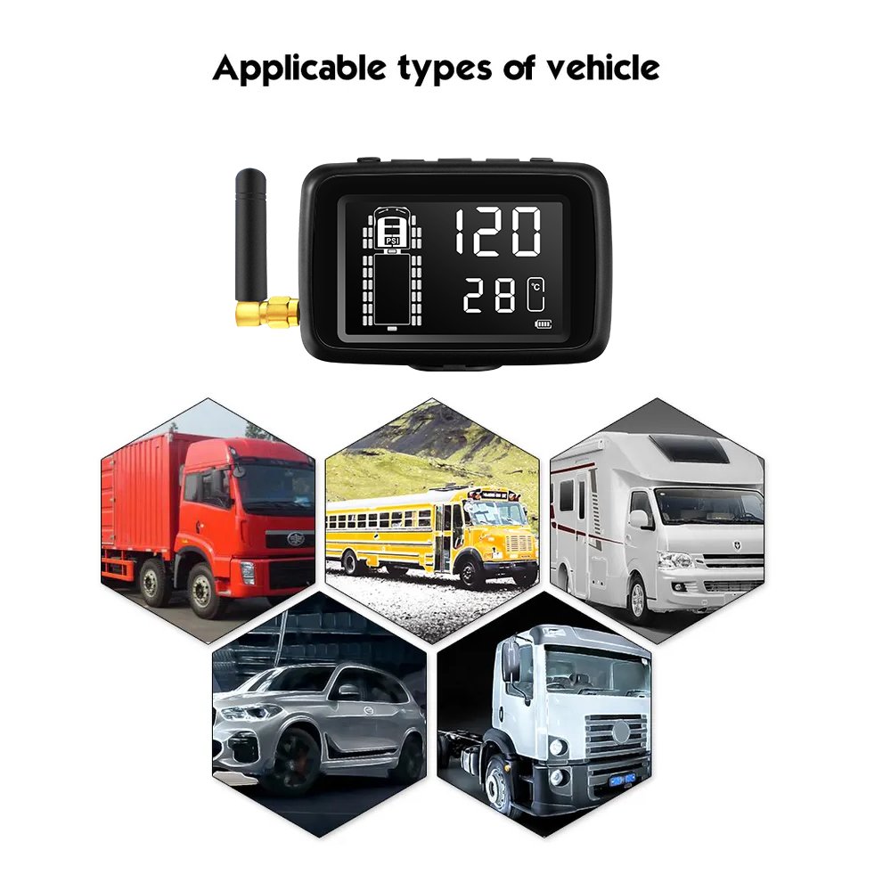 Truck RV Bus TPMS 8 12 14 16 18 26 Sensor 199 psi Wheels Tire Pressure Monitoring System External Sensors Tire Pressure Trailer