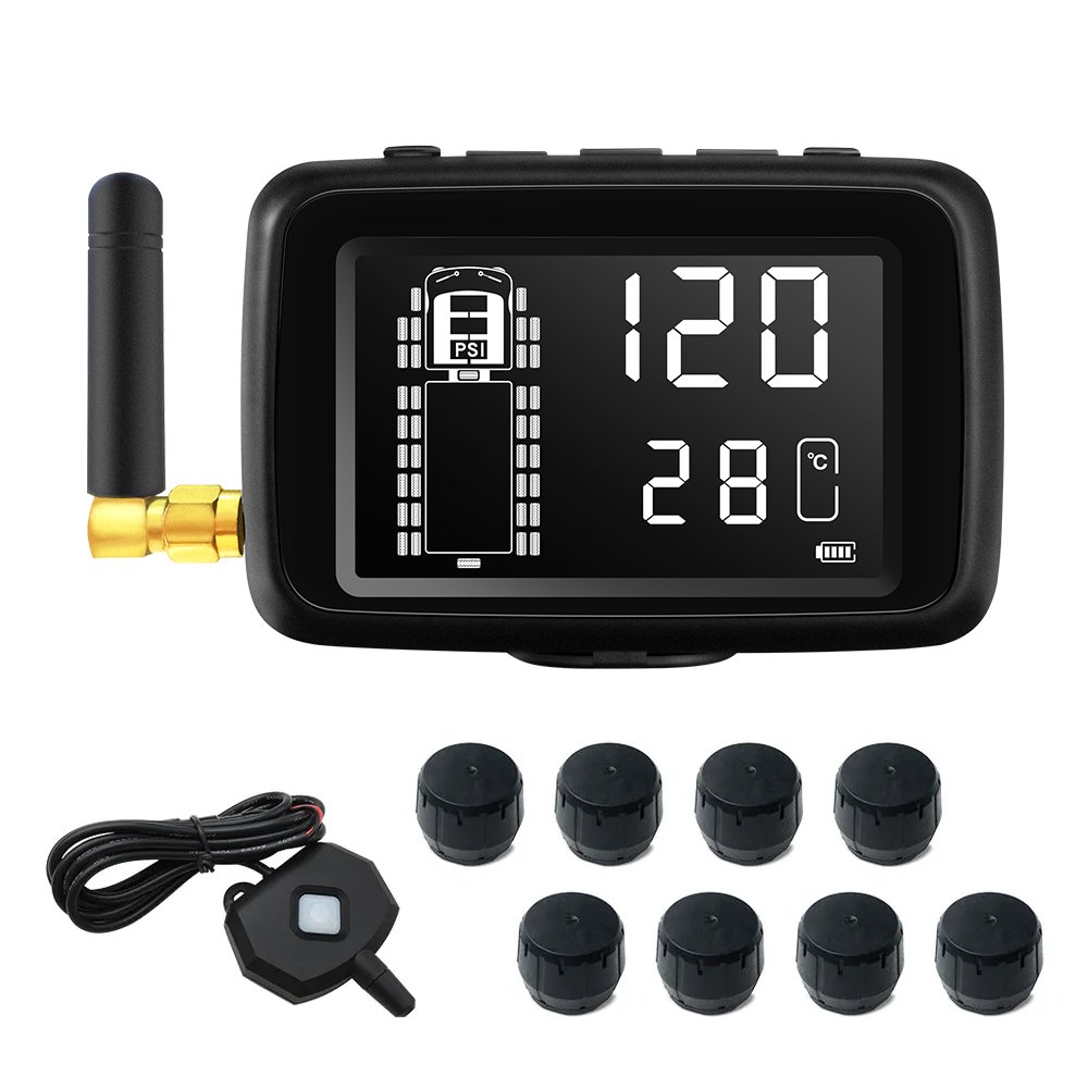 Truck RV Bus TPMS 8 12 14 16 18 26 Sensor 199 psi Wheels Tire Pressure Monitoring System External Sensors Tire Pressure Trailer