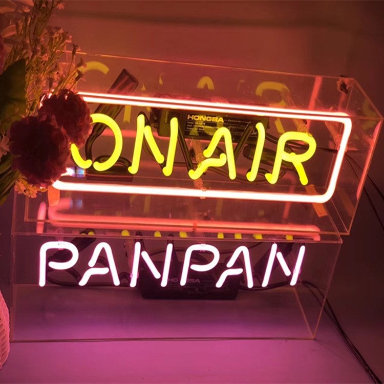 MOQ 1 SET Electronic Sign Decorative on air love Cafe Neon Sign Light Box for Sale