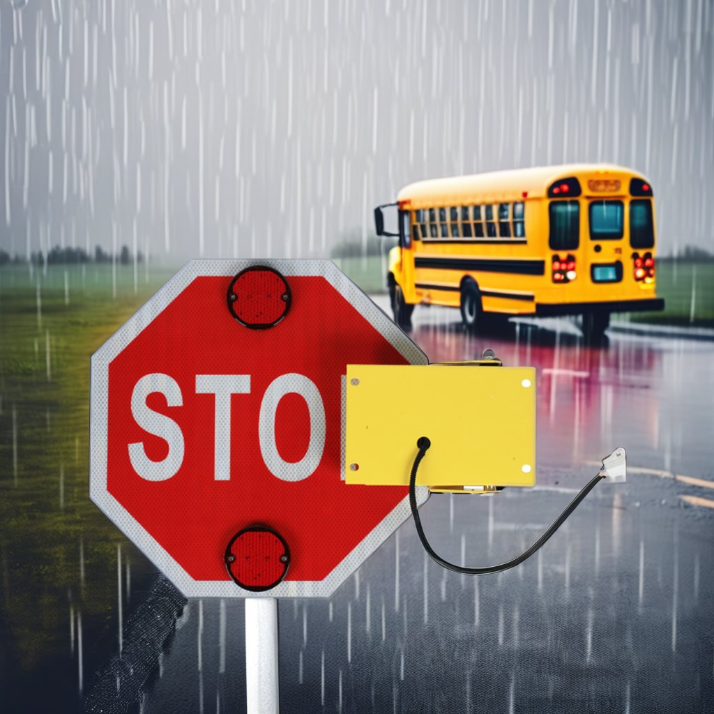 Electric Stop Sign With LED Warning Light for School Buses Auto Parts Accessories in America