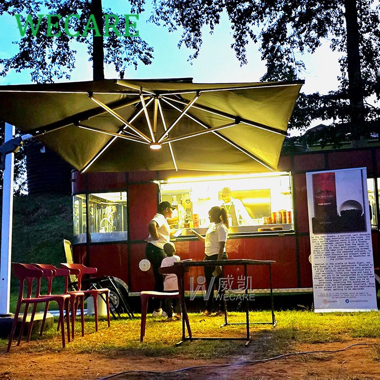 WECARE Customized Party New Food Van Mobile Kitchen Food Bus Cart Ice Cream Fast Food Truck Trailer with Full Kitchen for Sale