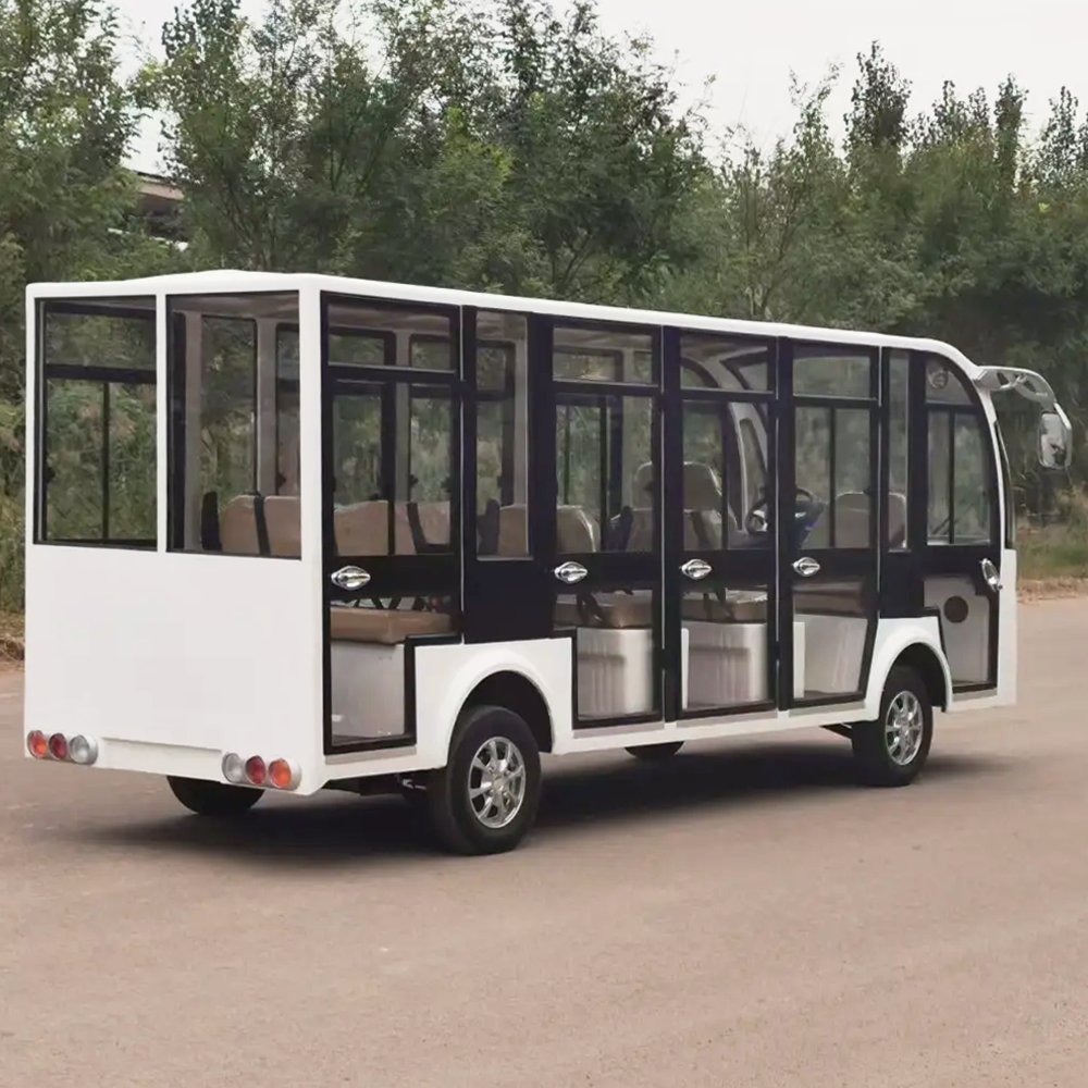 China Factory High Performance 72V 5KW Fully Enclosed Electric Shuttle Bus 14 Passenger Open & Closed Sightseeing Bus