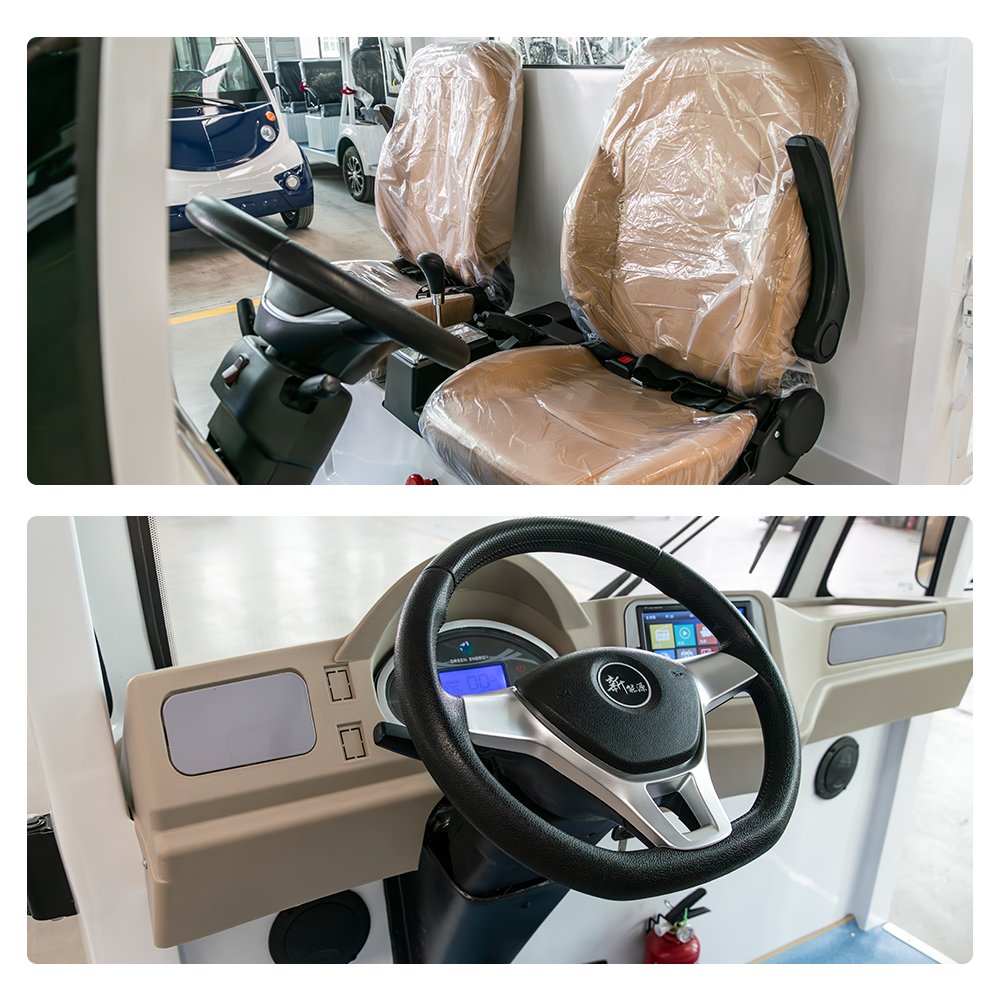 China Factory High Performance 72V 5KW Fully Enclosed Electric Shuttle Bus 14 Passenger Open & Closed Sightseeing Bus