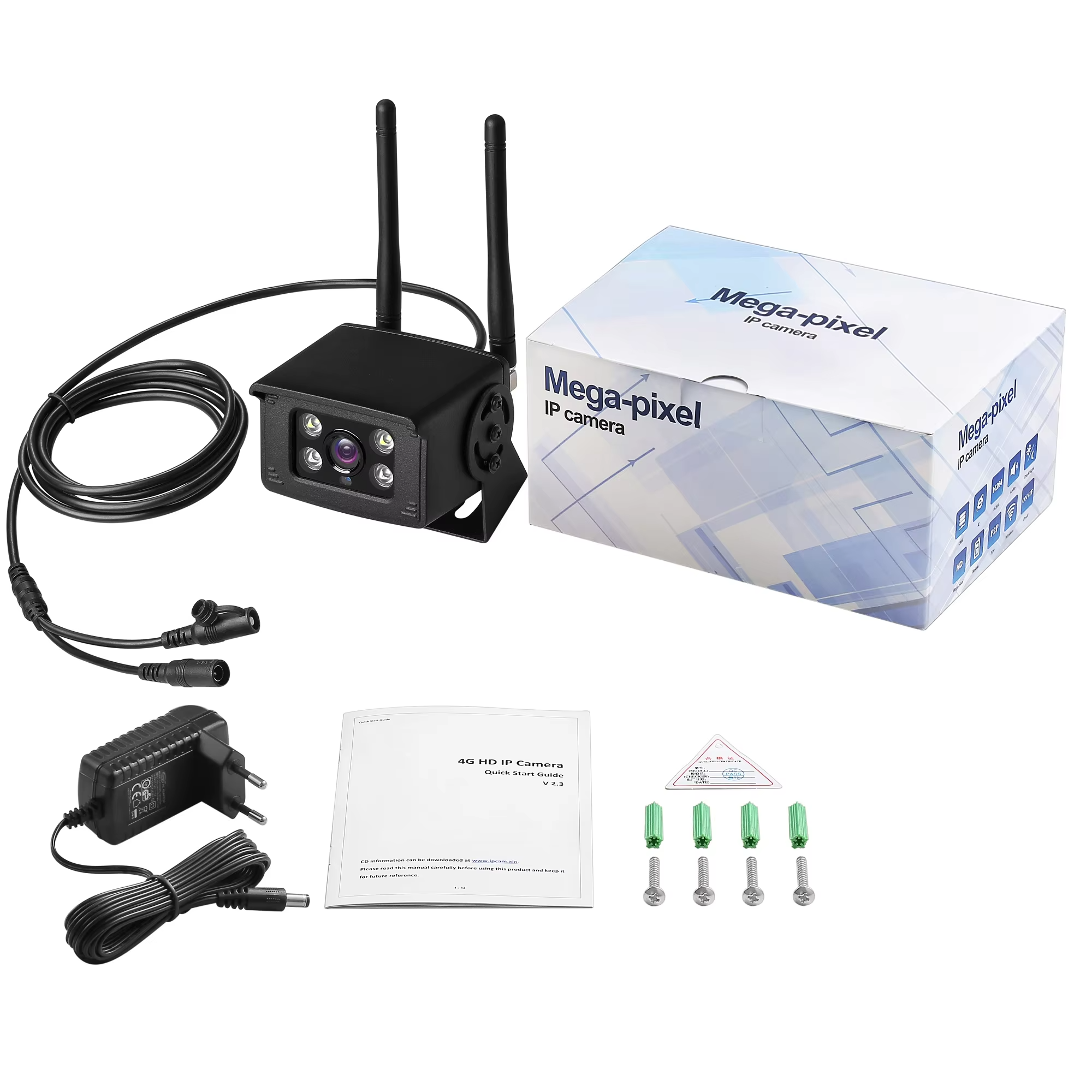 Camhipro 2MP 5MP 4G SIM Card LTE Camera for Bus Truck Vehicle Metal Case Security CCTV Camera Wireless for Outdoor with Power