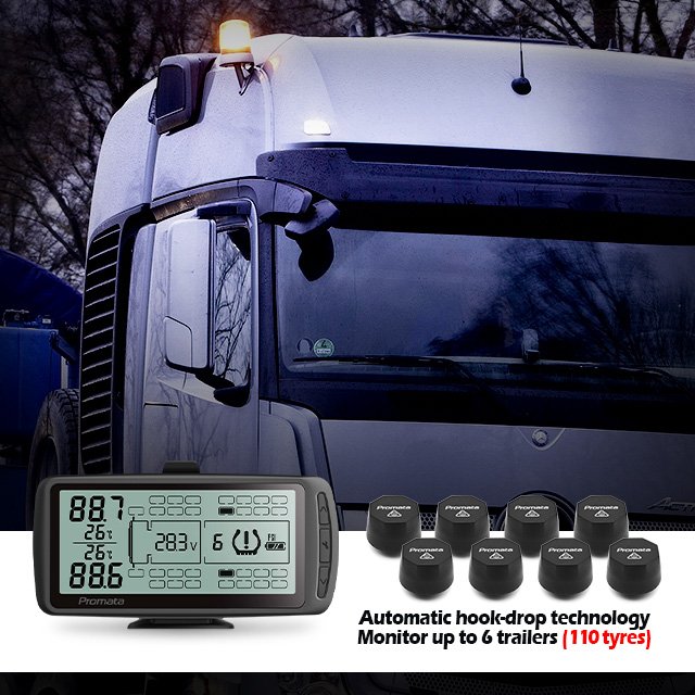 Automatic Trailer Hook Drop Truck Tire Pressure Monitoring System (Tpms) Factory Wholesale Truck Tpms for Road-Trains