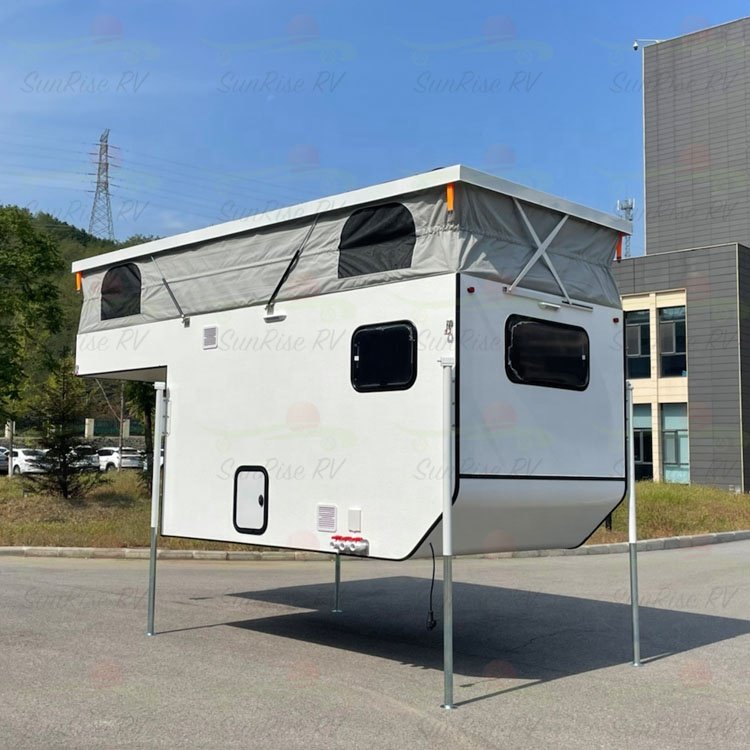 SUNRISE RV Overland Tacoma Flatbed Truck Camper Shell Ram Pop-Top Slide on Camper Popup Long Bed Truck Camper