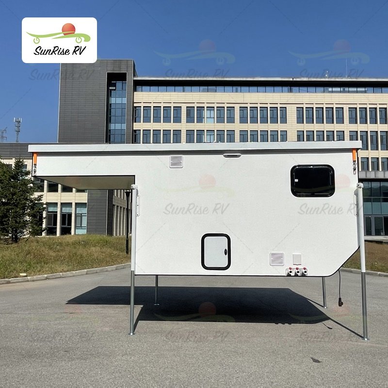 SUNRISE RV Overland Tacoma Flatbed Truck Camper Shell Ram Pop-Top Slide on Camper Popup Long Bed Truck Camper