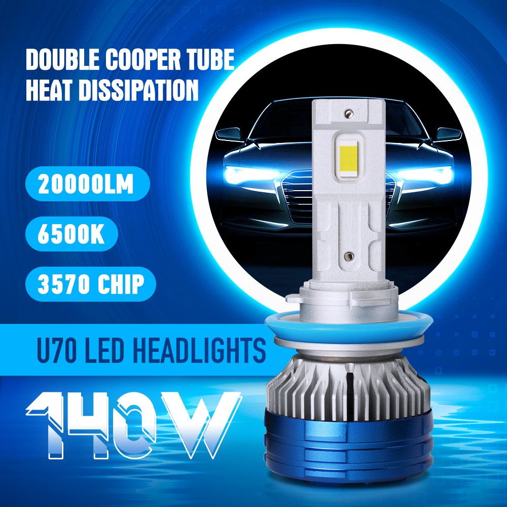 Xenplus Wholesale Auto Headlight U70 Big Power 140W H1 H3 H4 H7 H11 H13 9004 9005 9006 9007 880 881 9012 for Car