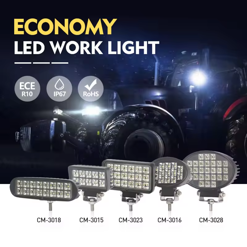 LED Round Work Light for Off-Road Truck Trailer Tractor Led Reversing Light Fire-Truck LED Lamp