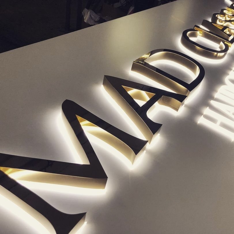 Luxury Gold Signs Company Advertising Backlit logo Sign Business 3d Shop Sign