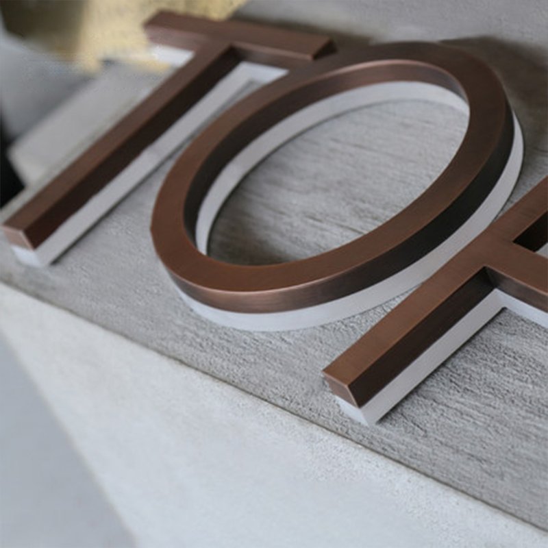 Bronze Gold Backlit Letter Sign Led Electronic Letters Billboard 3D Outdoor Indoor Decoration Light Letter Signages
