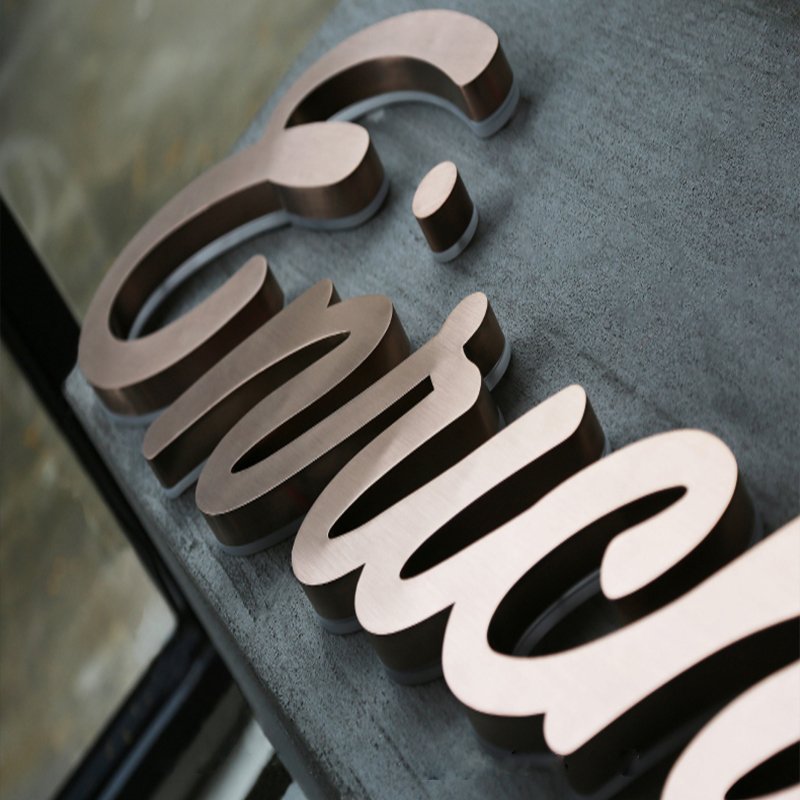 Bronze Gold Backlit Letter Sign Led Electronic Letters Billboard 3D Outdoor Indoor Decoration Light Letter Signages