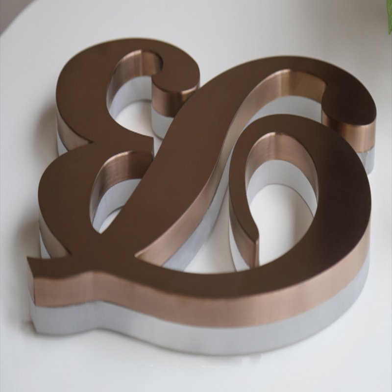 Bronze Gold Backlit Letter Sign Led Electronic Letters Billboard 3D Outdoor Indoor Decoration Light Letter Signages