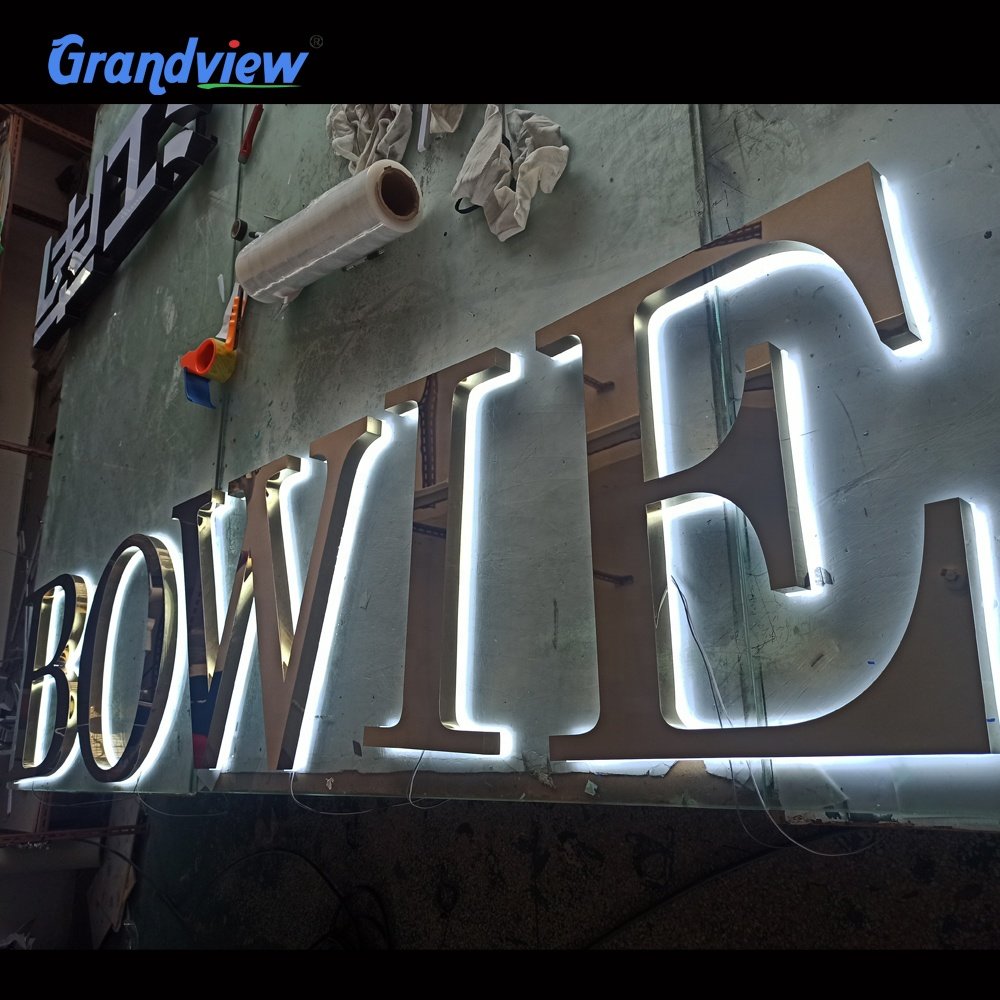 Custom 3d Backlit Light up Led Letter Sign Business 3d logo Custom Sign Letter Outdoor 3d Signage Backlit Letters Led Sign