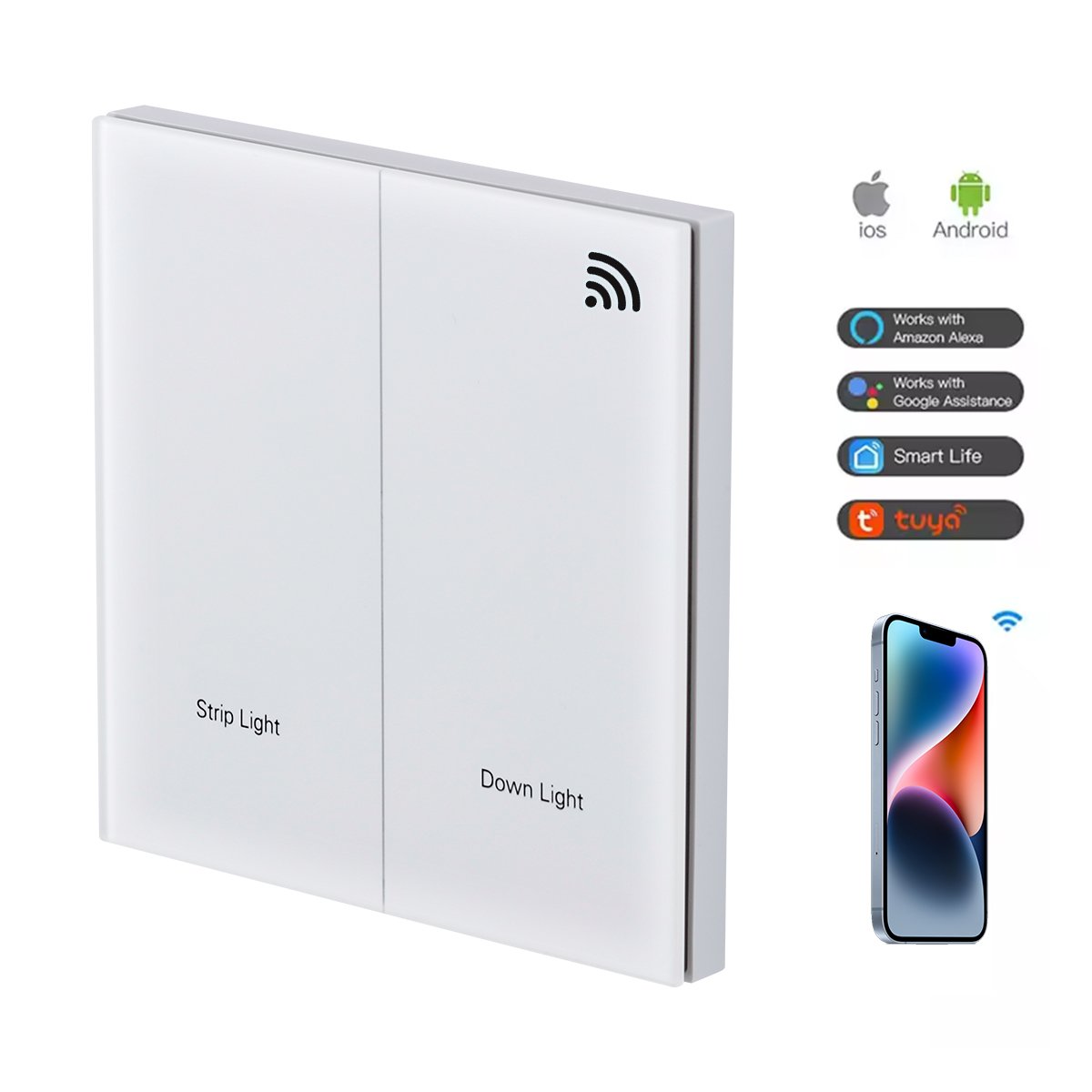 Modern Hotel Smart Switch Electrical Sockets Switches US Standard Electric Accessories for House 3 Gang 1 Way Kasa Smart Switch