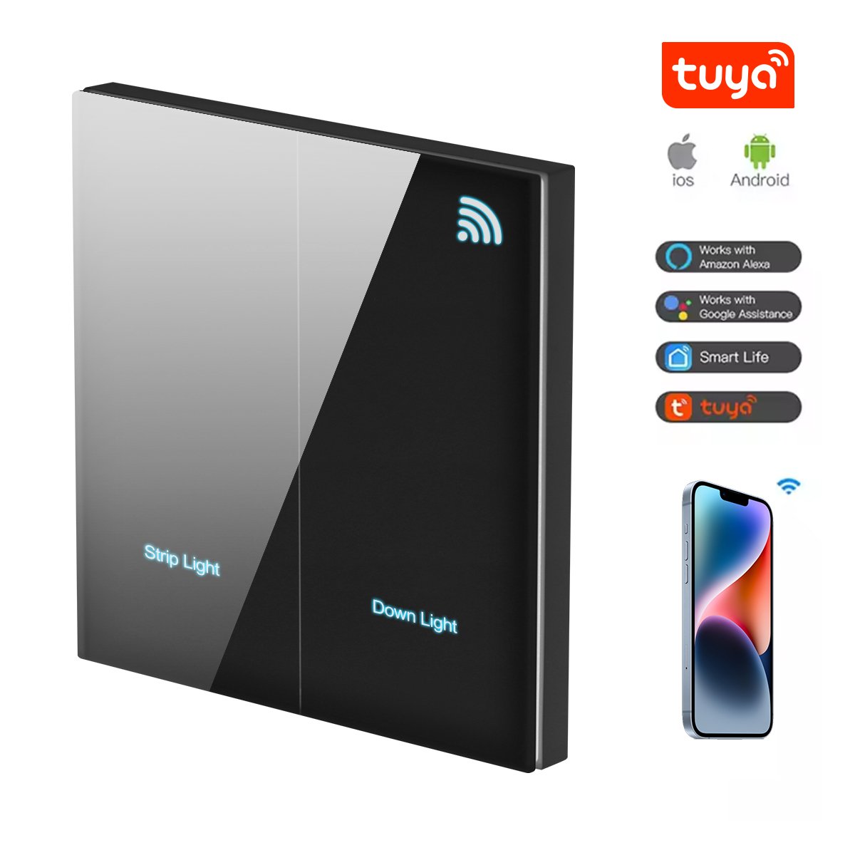 Modern Hotel Smart Switch Electrical Sockets Switches US Standard Electric Accessories for House 3 Gang 1 Way Kasa Smart Switch