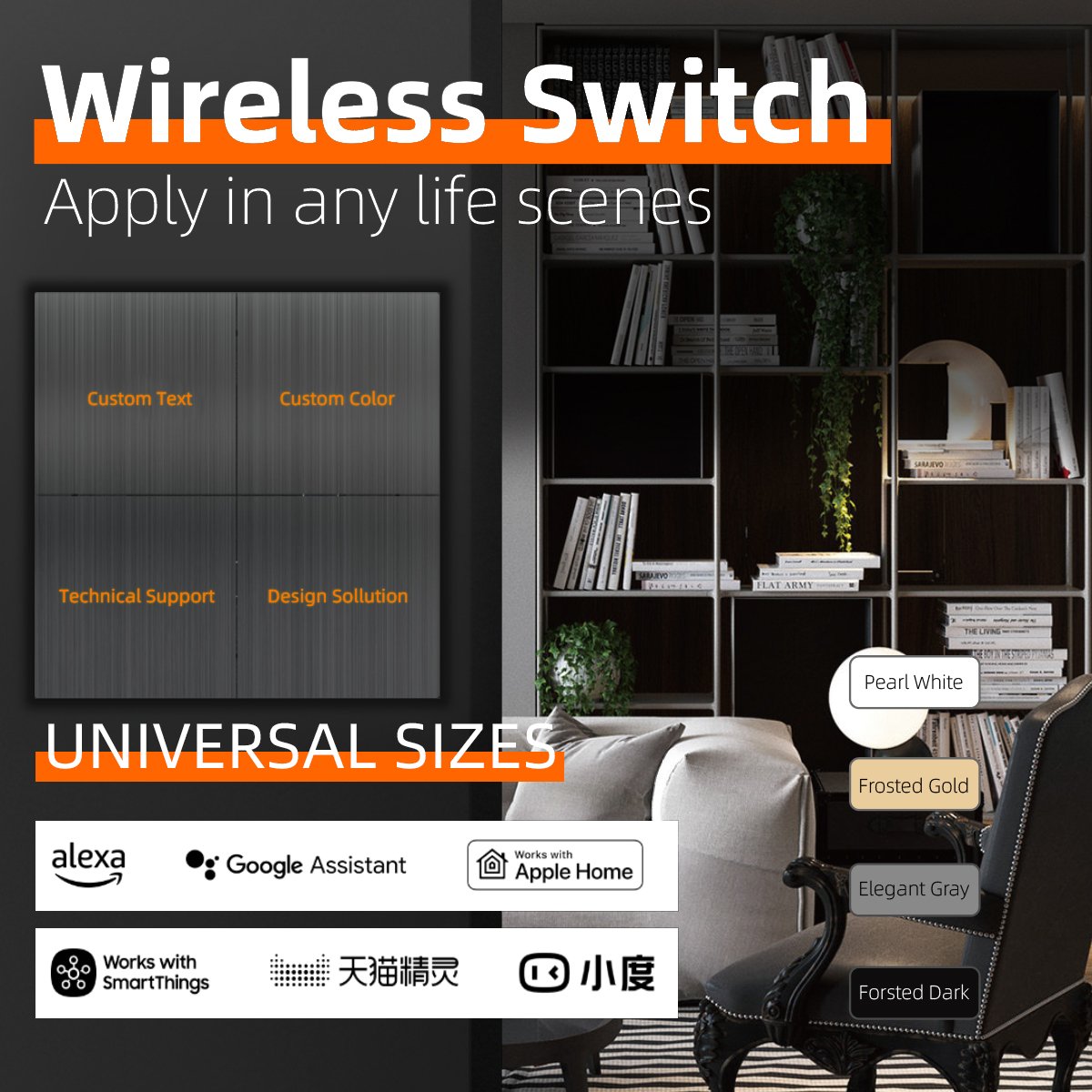 Modern Hotel Smart Switch Electrical Sockets Switches US Standard Electric Accessories for House 3 Gang 1 Way Kasa Smart Switch
