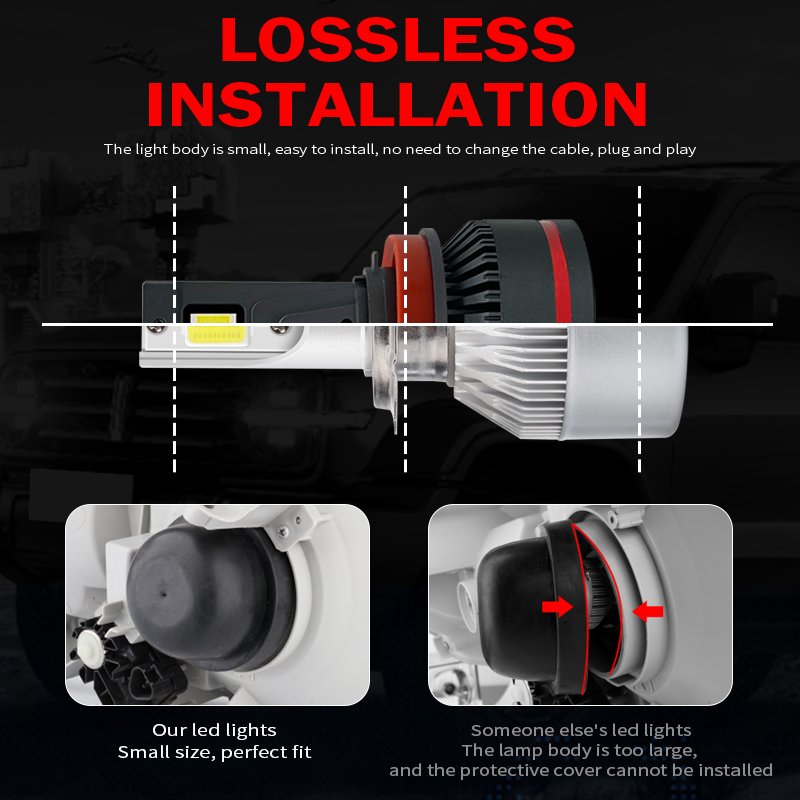 H11 LED Headlight 4100LM 3570 CSP Chip LED H4 H1 H7 H8 H9 9005 9006 HB3 HB4 55W 6000K Car Light Bulbs