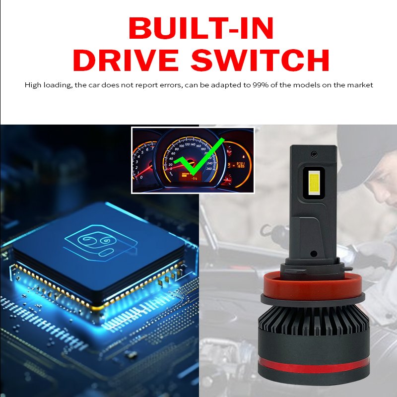 H11 LED Headlight 4100LM 3570 CSP Chip LED H4 H1 H7 H8 H9 9005 9006 HB3 HB4 55W 6000K Car Light Bulbs