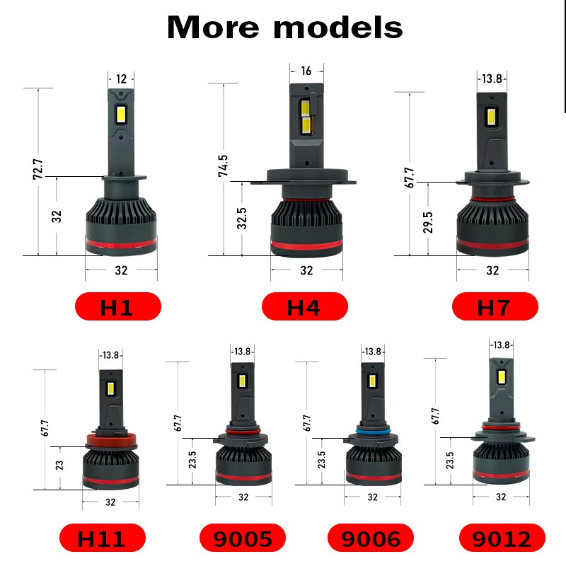 H11 LED Headlight 4100LM 3570 CSP Chip LED H4 H1 H7 H8 H9 9005 9006 HB3 HB4 55W 6000K Car Light Bulbs