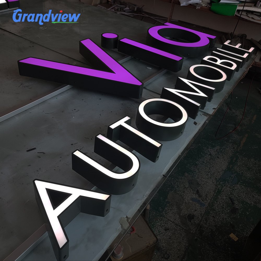 Sign Company logo Led Outside Business Exterior Front Lit Custom Hanging Shop 3d Illuminated logo Signage Building Sign Letter