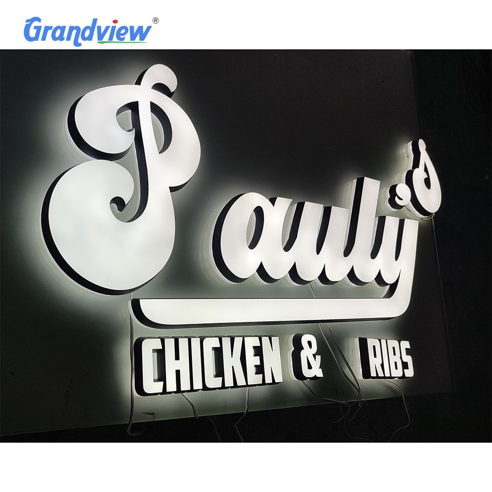 Sign Company logo Led Outside Business Exterior Front Lit Custom Hanging Shop 3d Illuminated logo Signage Building Sign Letter