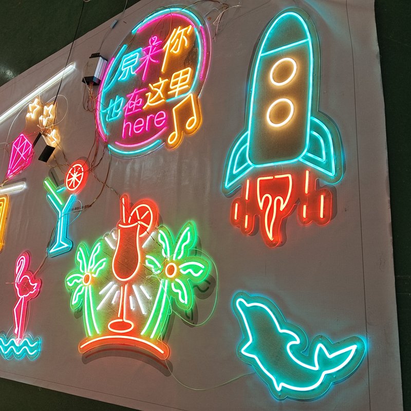 Kexian Factory Neon Sign Custom Logo UV Print Logo Led Light Neon Sign 12V Acrylic Neon Lights