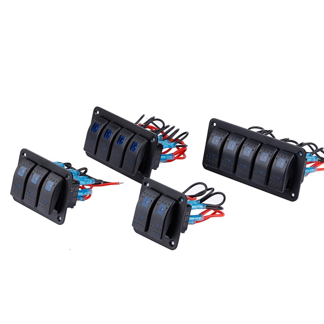 12V 24V Marine 8 Gang Waterproof on Off Digital Voltage Display 3.1A Dual USB Power Charge Rocker Switch Panel