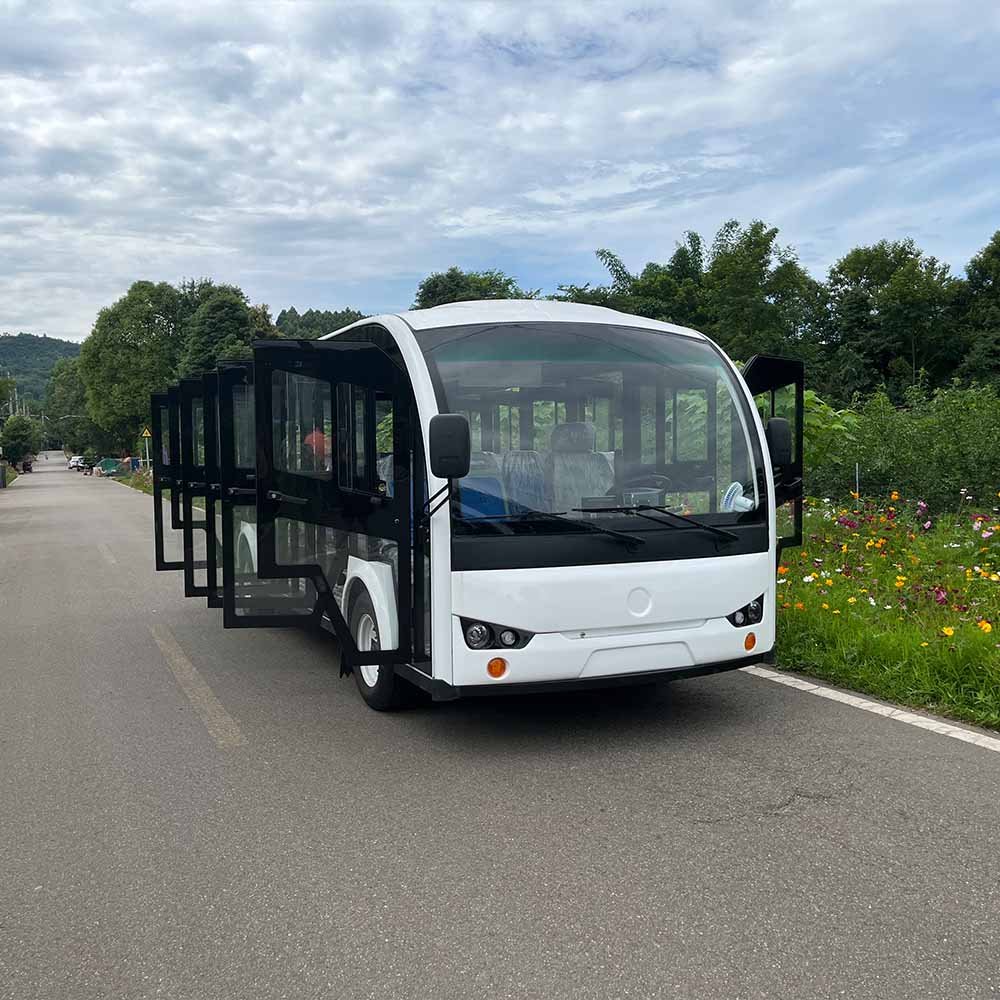 High Quality Enclosed 23 Seater Electric Sightseeing Tour Bus Tourist Sightseeing Bus For Sale
