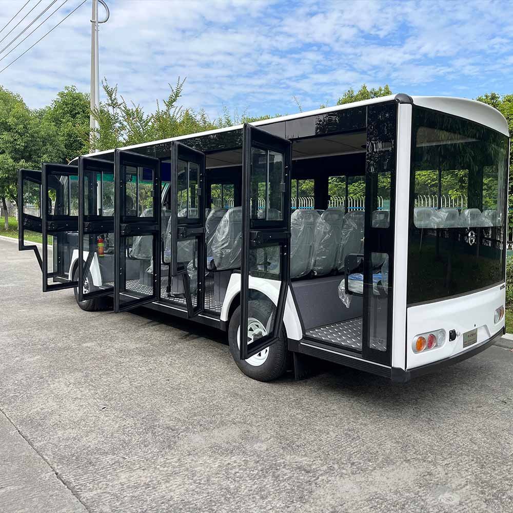 High Quality Enclosed 23 Seater Electric Sightseeing Tour Bus Tourist Sightseeing Bus For Sale