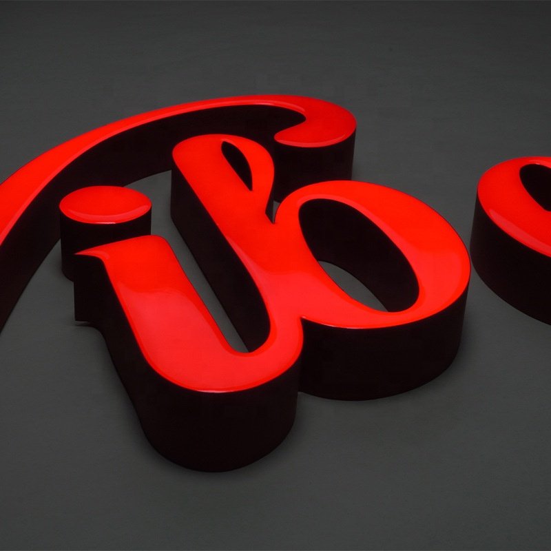 Customizable 3D Channel Sign Outdoor Advertising Facelit Trimless Resin Stainless Steel Letters Light Source Neon Light