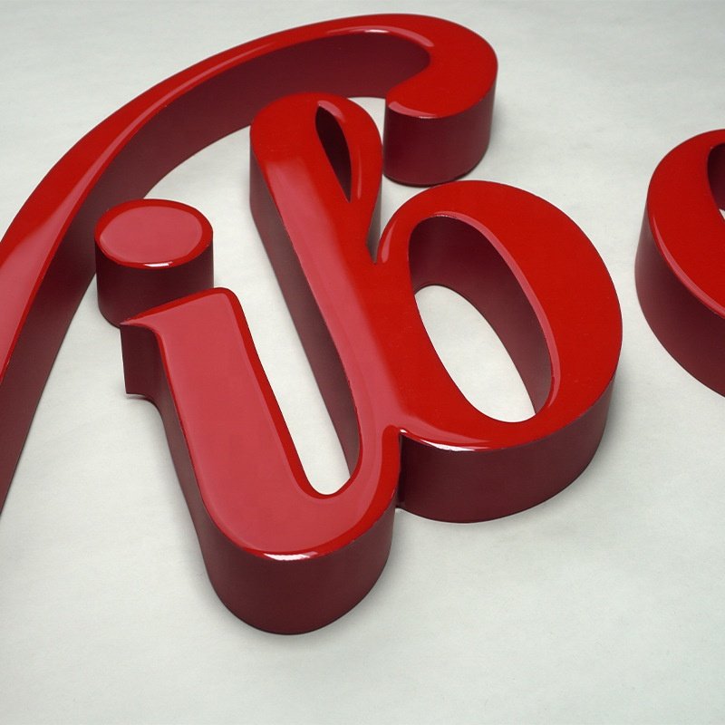 Customizable 3D Channel Sign Outdoor Advertising Facelit Trimless Resin Stainless Steel Letters Light Source Neon Light