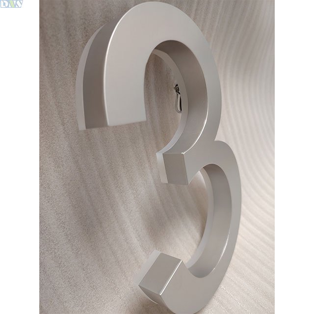 Led Sign Board for Brands Light up 3d Letters House Number Backlit Letters Silver Matte Paint