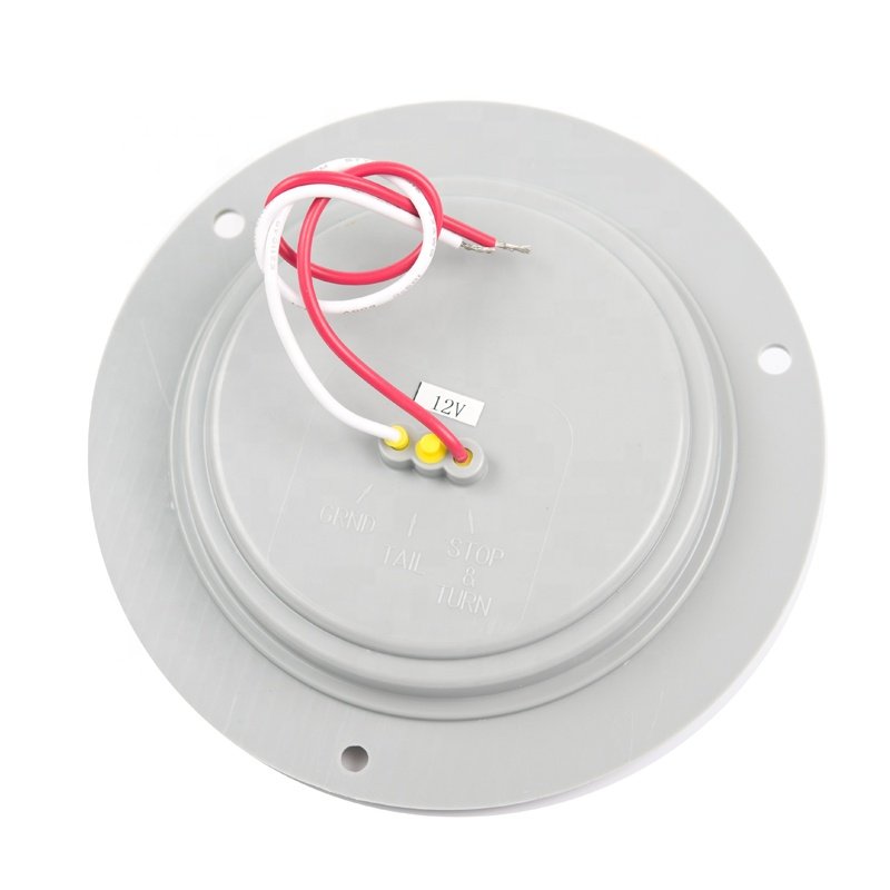 12V 24V 10-30V 4 Inch Round 28 Diode Red Flange Turn Signal Indicator Lights With Arrow for Trailer Lorry Bus Submersible