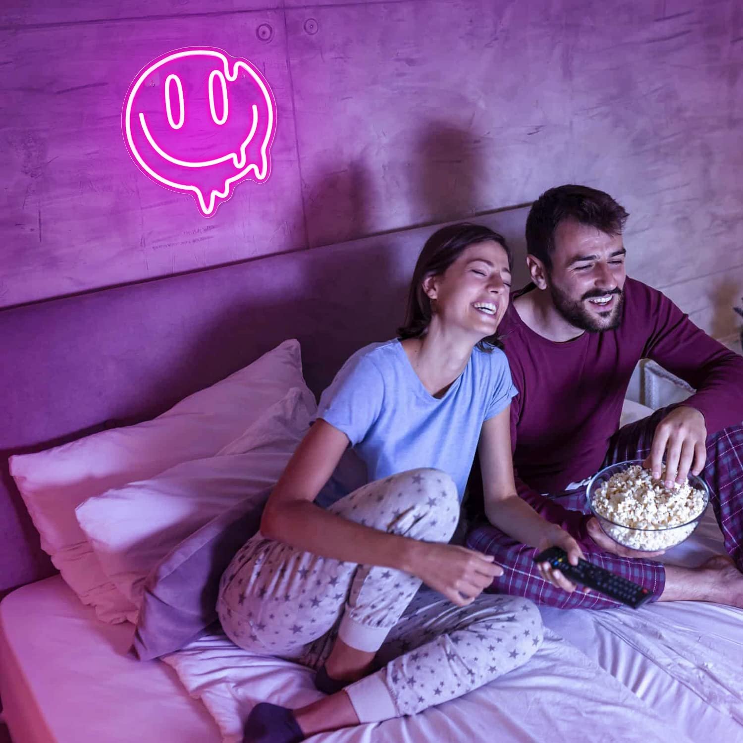 Custom Smile Face Neon Sign Led Neon Light Wall Decor Smiley Face Light up Signs USB Powered Yellow Neon Lights for Wall
