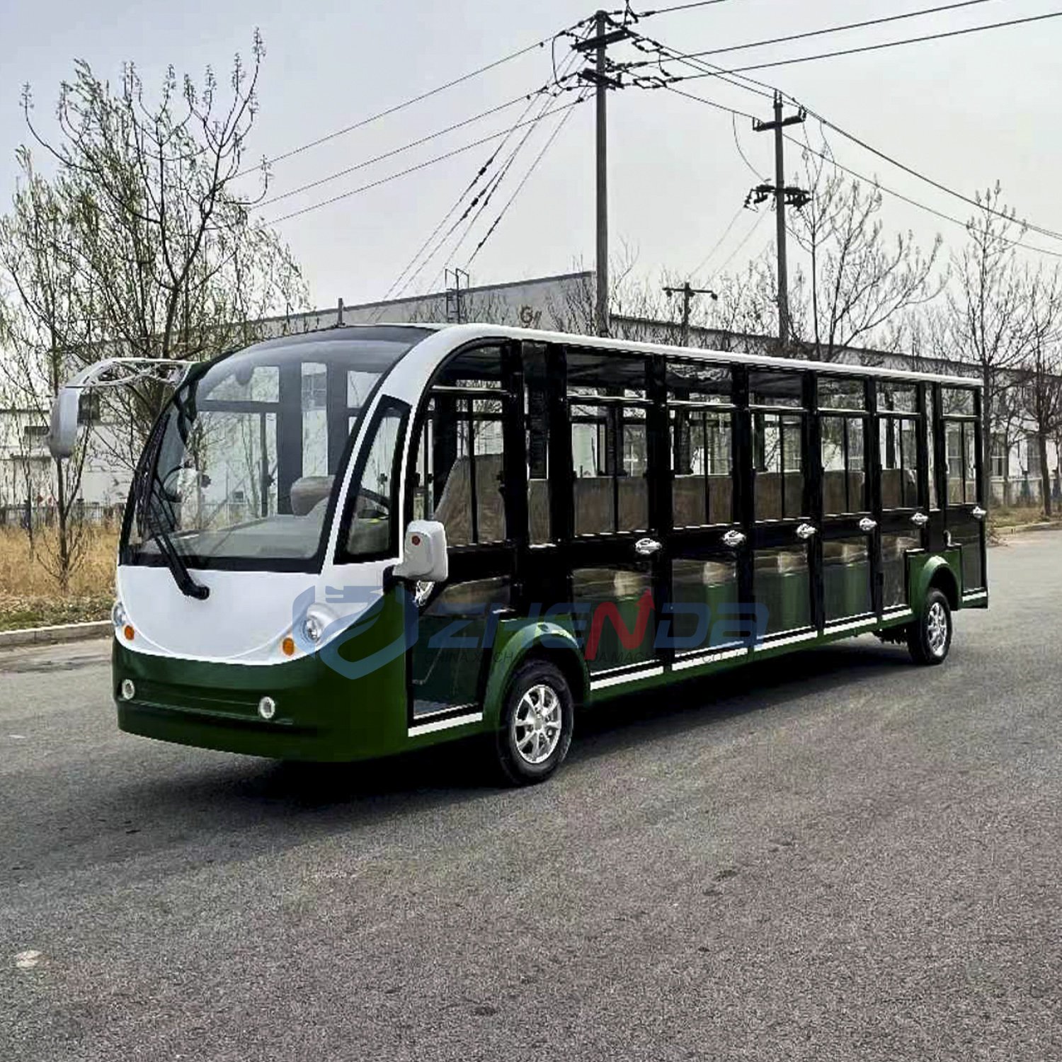14 Seats Electric Vehicle Sightseeing Bus Car Enclosed Door Sightseeing Electric Car