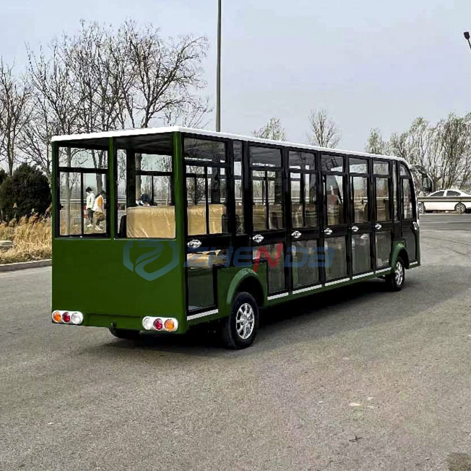 14 Seats Electric Vehicle Sightseeing Bus Car Enclosed Door Sightseeing Electric Car