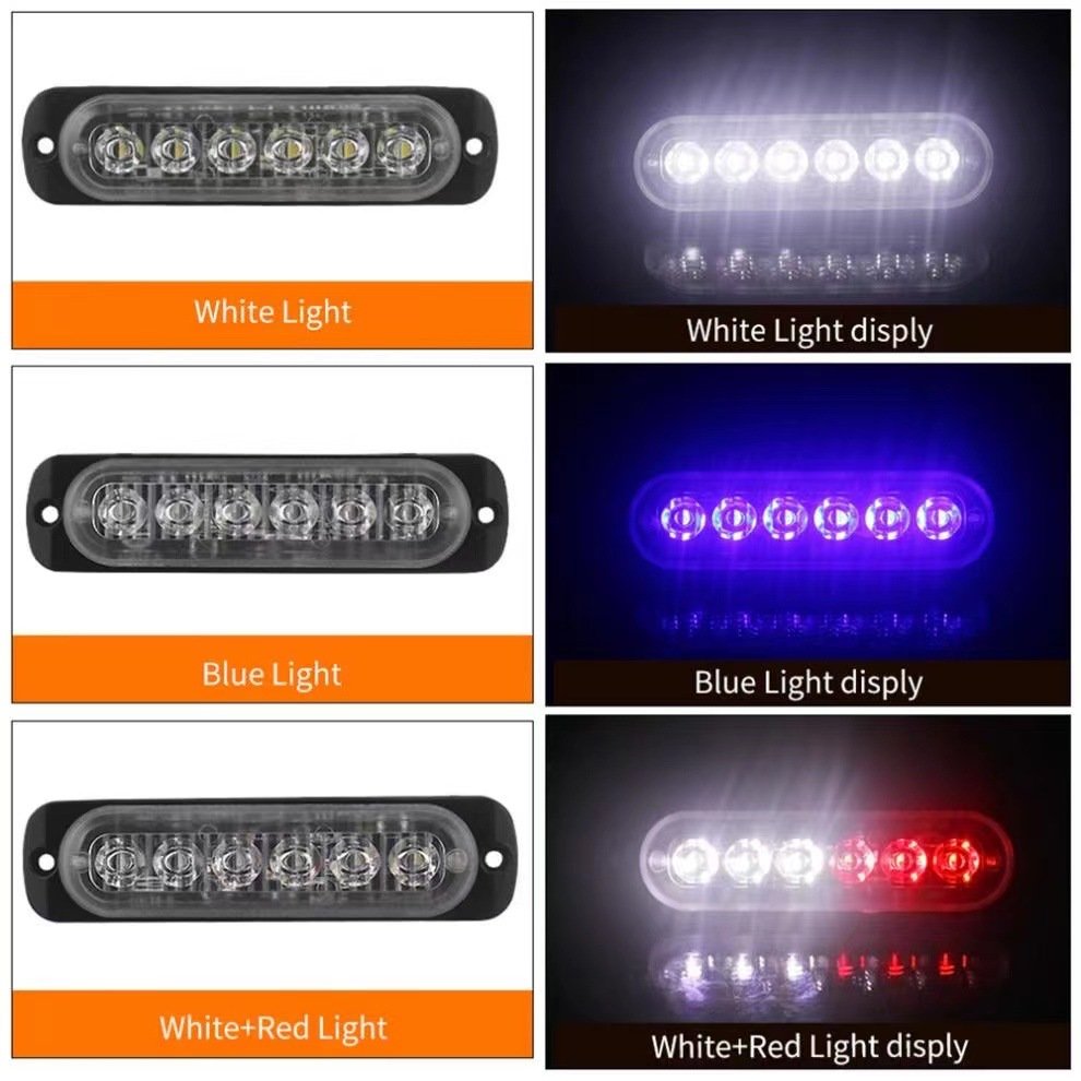 Super Bright Car FlashLight 6 Led Vehicle Truck Led Warning Light Automotive Strobe Side Led Marker Light