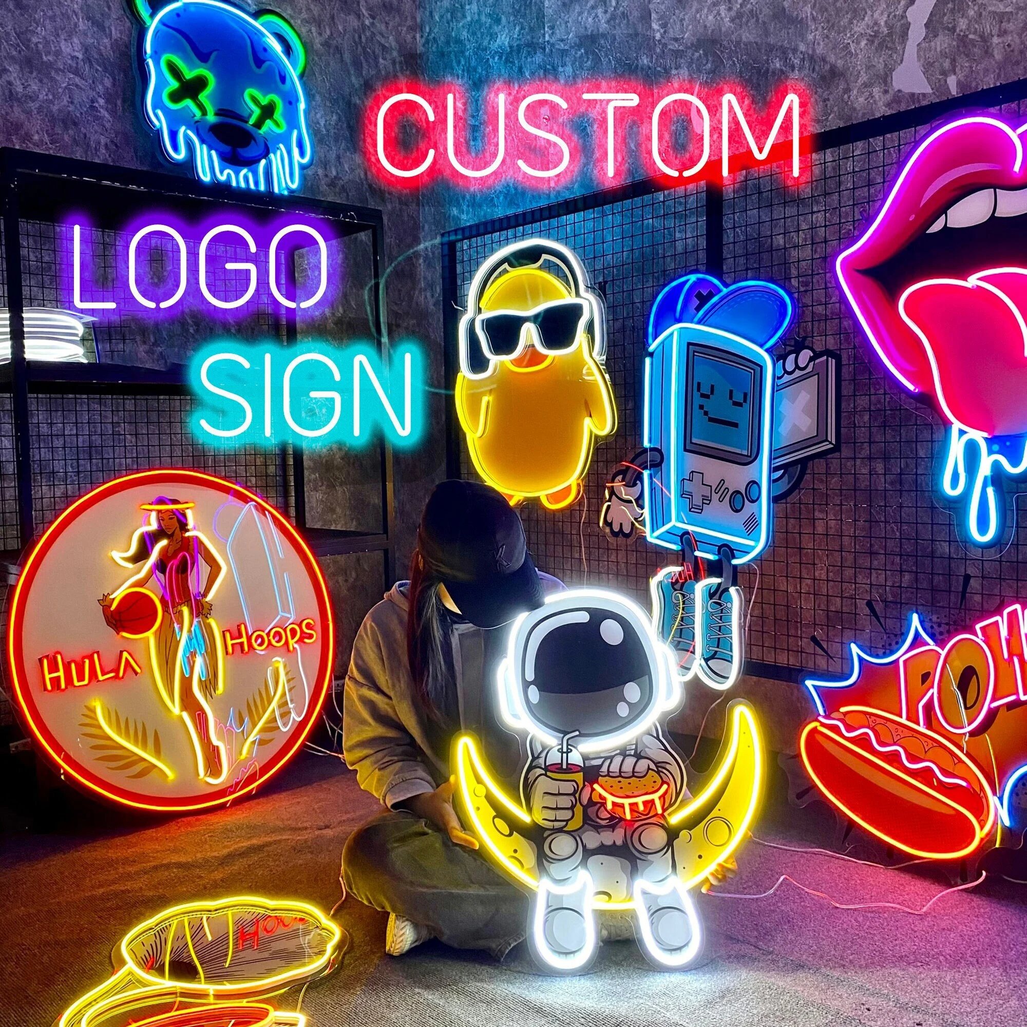 Drop Shipping Custom Logo Neon Sign Wall Decor UV Print Neon Light for Wall Decor Restaurant bar Sign Home Part Led Signs