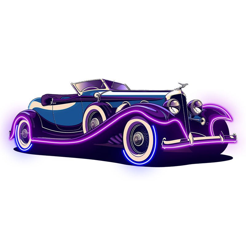 Creative Light Car Decoration Home & Shop Lighting Purple Double Door Super Car LED Neon Signs