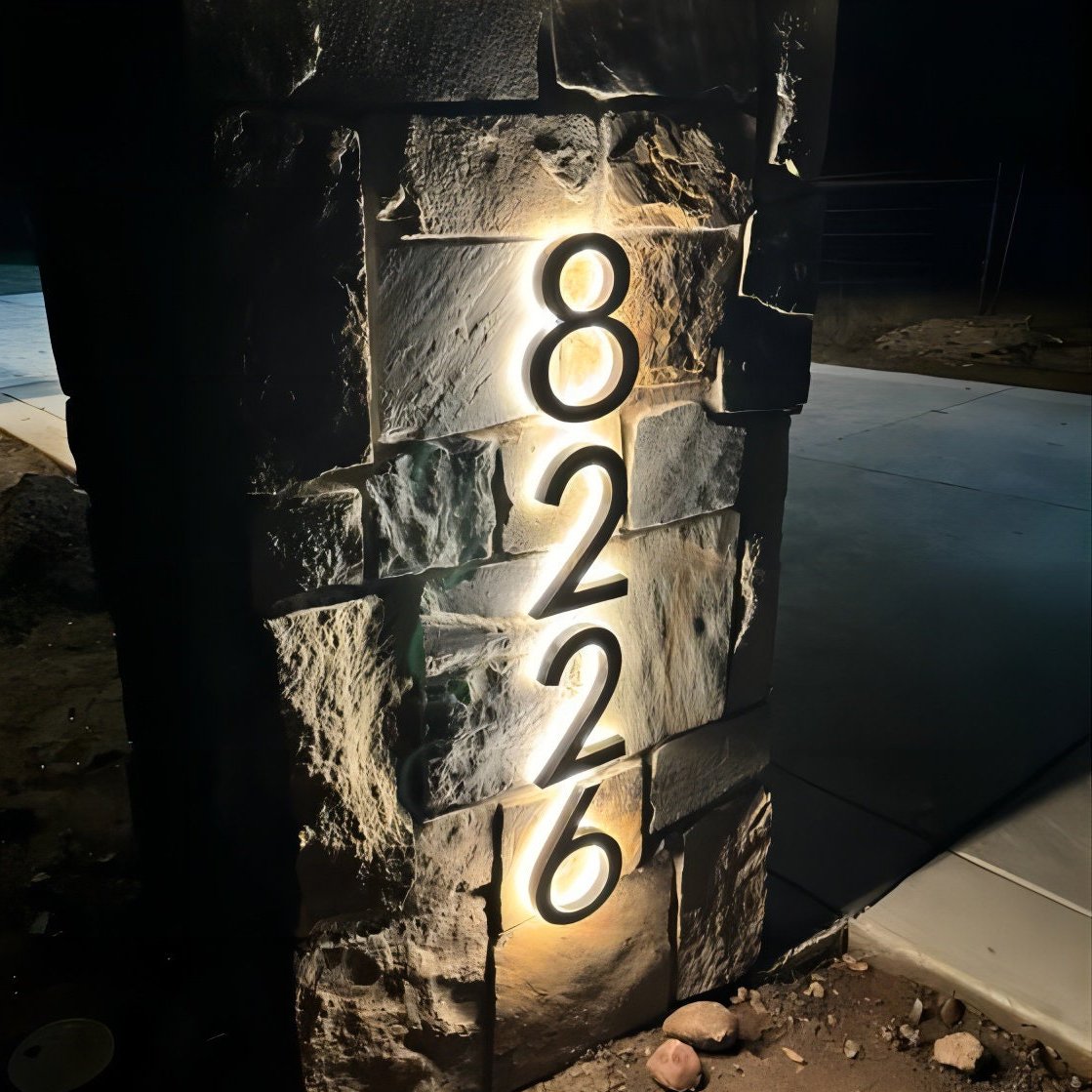 Manufacturer Outdoor Wall Mounted Led Back Halo Letters Sign Lighting Stainless Steel House Numbers