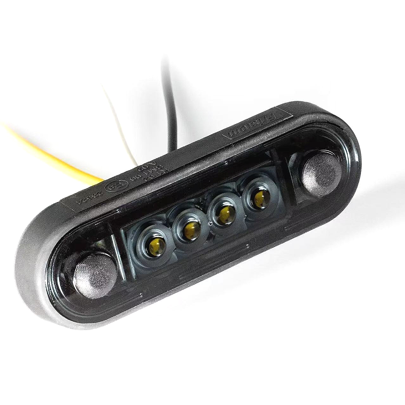 High Quality 4LED 12V/24V Amber Red White Side Marker Truck Light Indicator Signal Position Lamp for Trailer Lorry