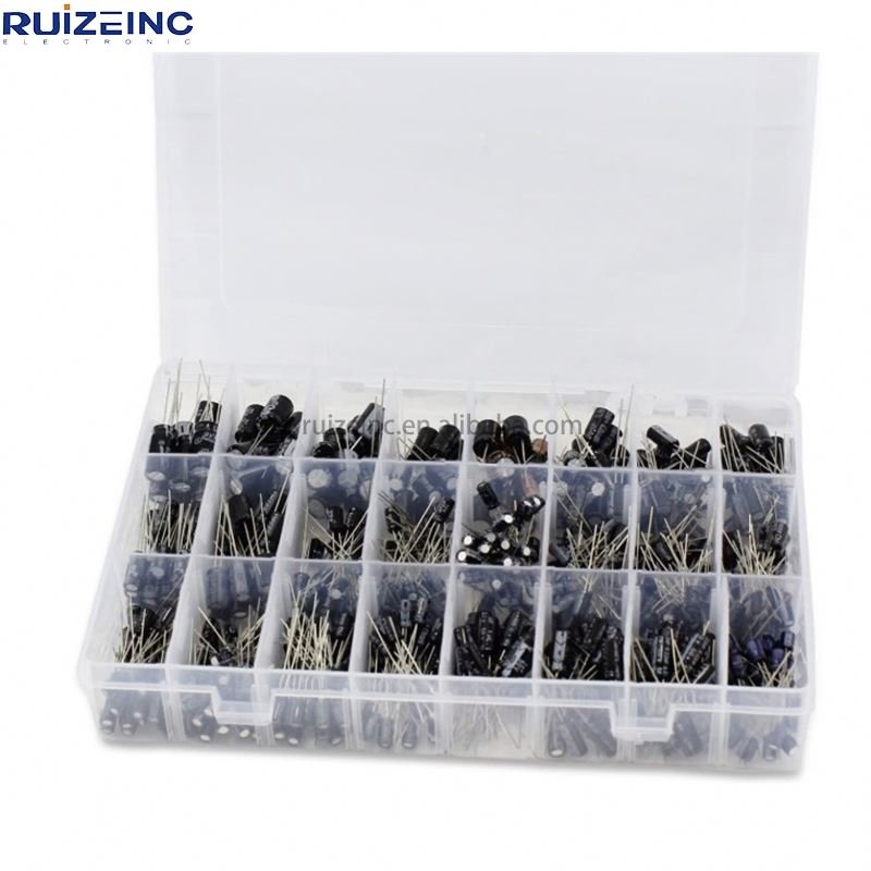 24V 500pcs Electrolytic Capacitor Classification Box Kit Range 0.1 UF 1000uF