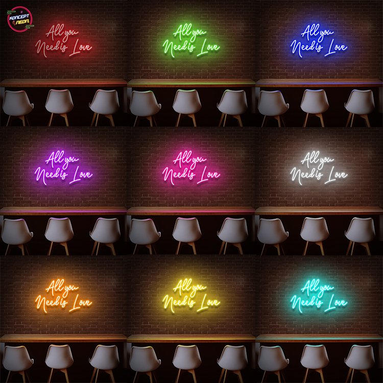Koncept Drop Shipping 24inch All You Need Is love Wedding Neon Sign Acrylic Neon Custom Made Acrylic Sign