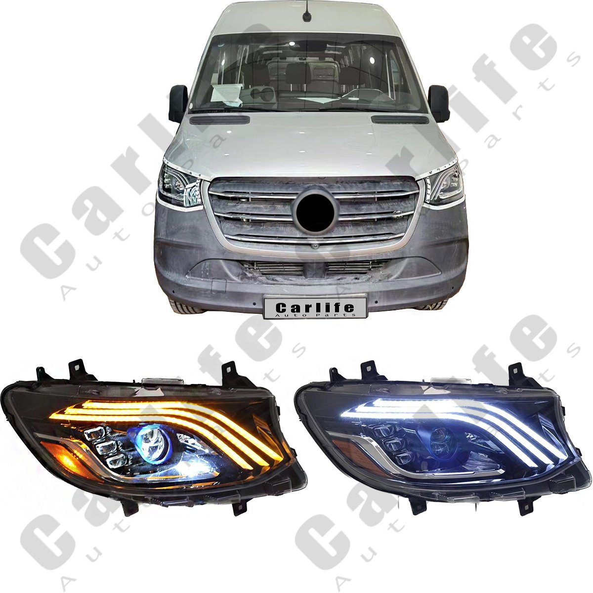 Auto Lamps Sprinter 907/910 for Mercedes benz Sprinter 2019 2020 2021 2022 2023 Facelift to LED Lights