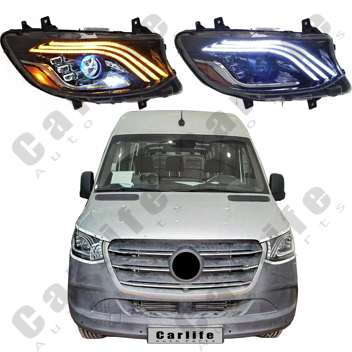 Auto Lamps Sprinter 907/910 for Mercedes benz Sprinter 2019 2020 2021 2022 2023 Facelift to LED Lights