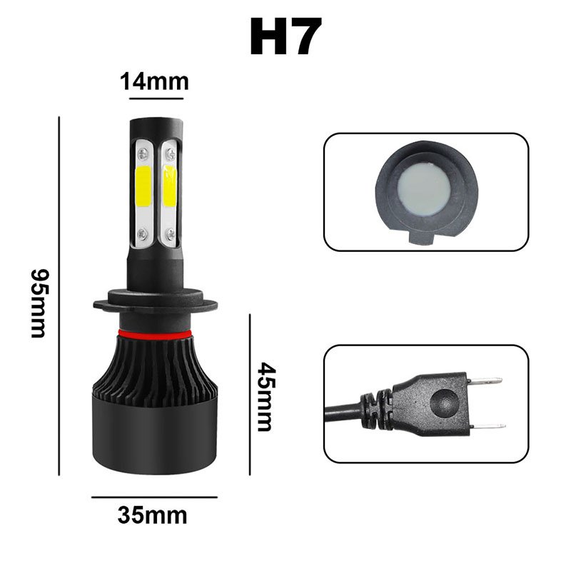 2022 Car Light Accessories Led H13 Led Lights Four Sides Headlight 6000k White 55w X7 LED Headlight H4 H7 H11 Led Bulbs for Car