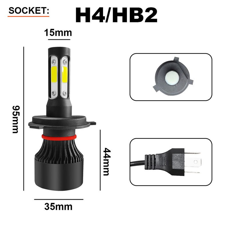 2022 Car Light Accessories Led H13 Led Lights Four Sides Headlight 6000k White 55w X7 LED Headlight H4 H7 H11 Led Bulbs for Car